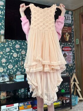 Speechless Girls Peach Ruffled Tulle High-Low Formal Dress